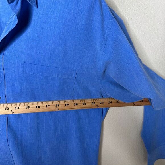 Bugatchi Uomo Shirt Mens Large Blue Button Up Long Sleeve Pocket Classic Casual - Picture 4 of 9